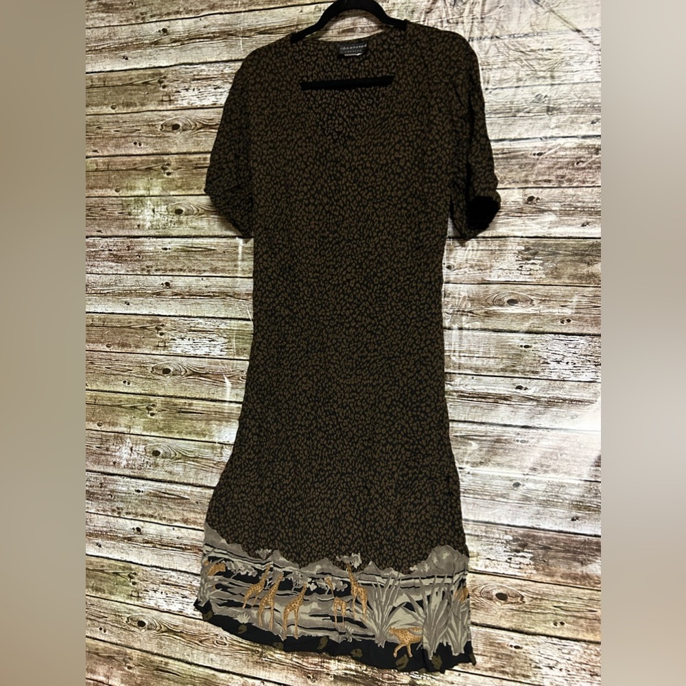 Connected Apparel  vintage girafe cotton dress
